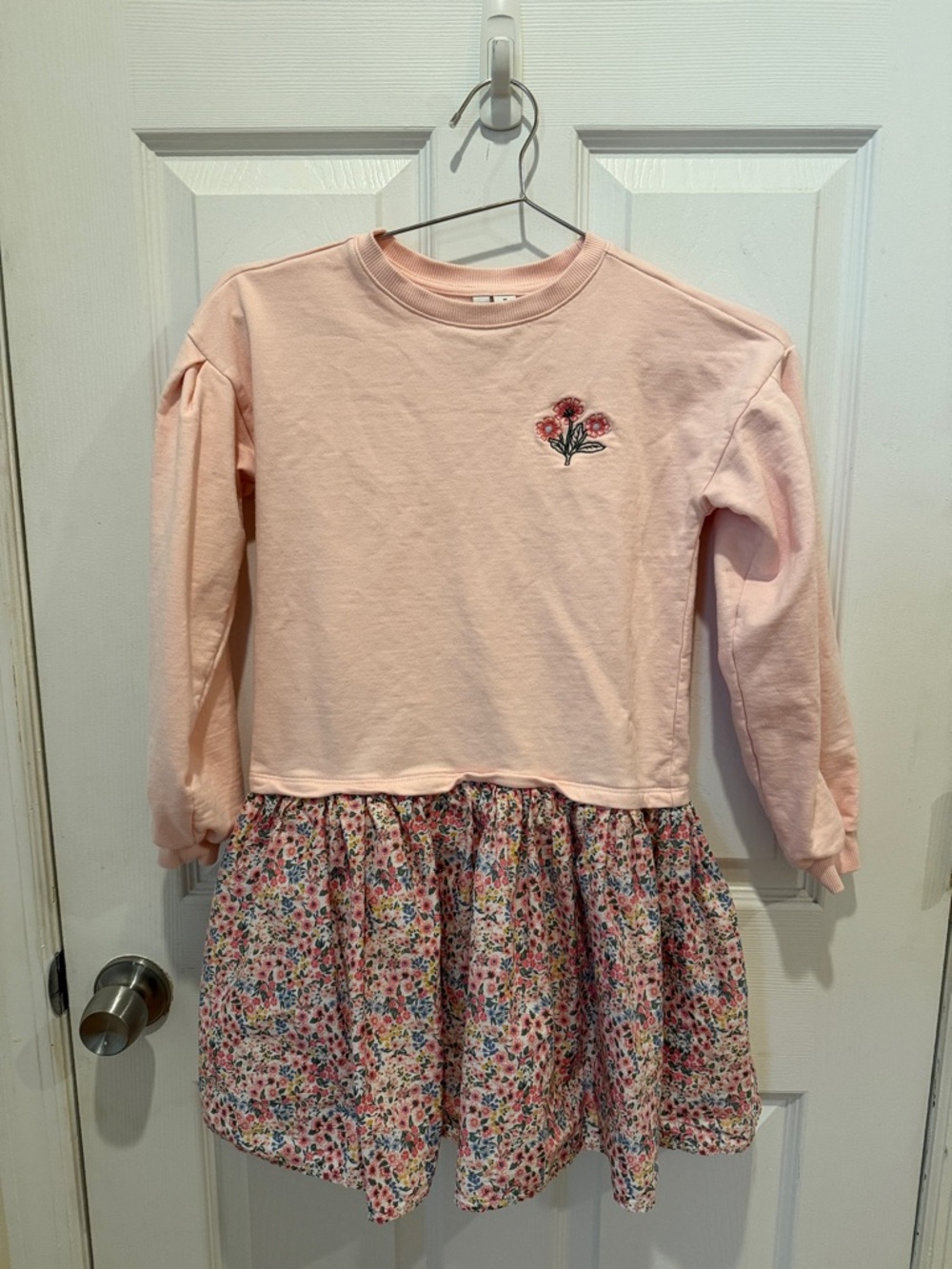 Janie and Jack Girls' Pink Floral Sweatshirt Dress size 10